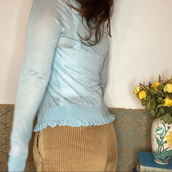 Club Monaco pastel blue silk cardigan - Picture 2 of 4